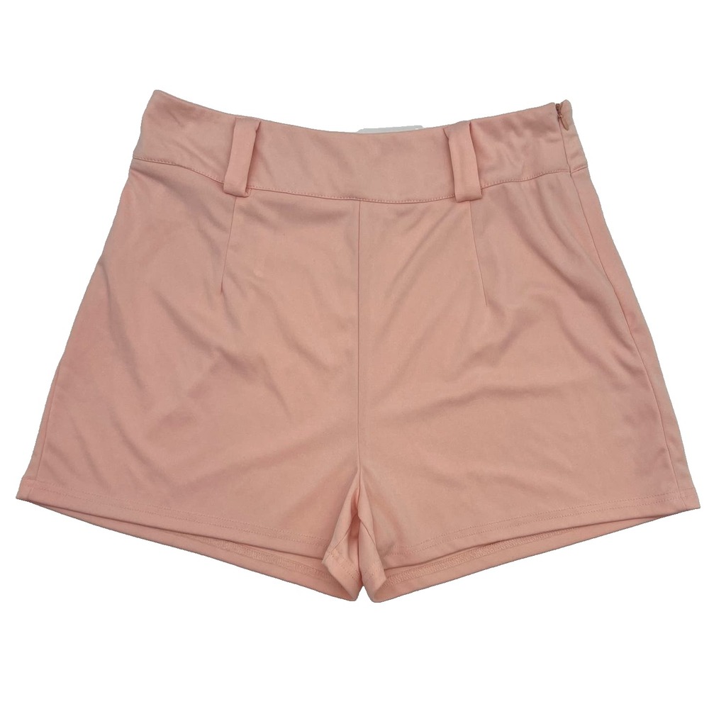 Womens Peach Pink Short‎ Shorts Large Belt Loops Side Zip Hot Pants Summer